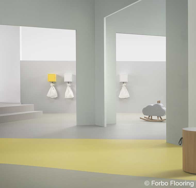Linoleum in grau und gelb - pure Eleganz Linoleum in grau und gelb - pure Eleganz